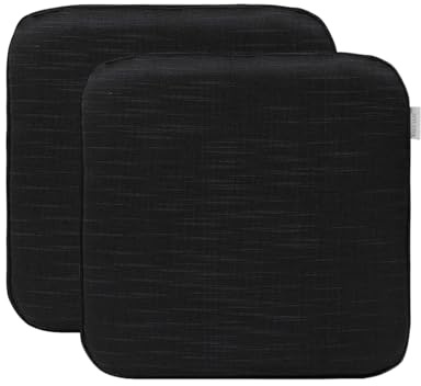 RACE LEAF 2er Set 40,5x40,5 cm Memory Foam Slow Rebound Sitzkissen Indoor Household Sitzkissen Wasserfeste Oberfläche und rutschfeste Unterseite Schwarz (Schwarz)