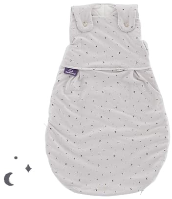 Dreameland – Sacco nanna Love Moon grigio | Sacco nanna traspirante | 2,5 TOG | Sacco a pelo per tutto l'anno | per l'estate e l'inverno | certificato Öko-Tex 100 | a partire da 0 mesi