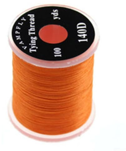 Fil de fixation de mouche en polyester de 100 m de long, idéal pour les accessoires de pêche (orange)