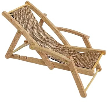 Muebles En Miniatura Para Casas De Muñecas Sillita Pequeña Madera Tumbona