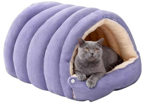 Enclosed Pet Bed - Sleeping Nest, PP cotton Indoor Cat Bed, Dual-Purpose Hiding Place | Soft Kitten Hideaway Tent for Small Medium Large Puppy Living Room Garden Yard