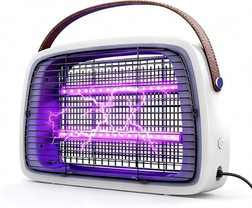 WUEAOA Insektenvernichter elektrisch mit 2 × 6W UVA LEDs, Mückenlampe wandmontage 3800V, Fliegenfalle elektrisch IPX4 für Innen und Außen, schnell und chemiefrei, leise