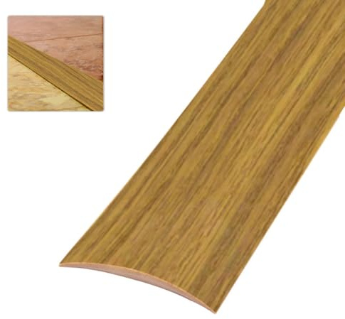 Amig - Tapajuntas para suelo - Medidas: 985 mm x 4mm x 0,5mm - Color: Roble - Adhesivo - Tira de transición - Perfil de unión para suelos, parquet y tarima - Para suelos de madera