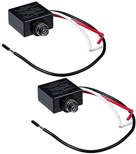 120 Volt Dusk to Dawn Photocell Photoeye Light Sensor Switch, Auto On/Off, Use with Fluorescent, Incandescent or LED Bulbs, Use in Light Posts and Poles (Pack of 2)