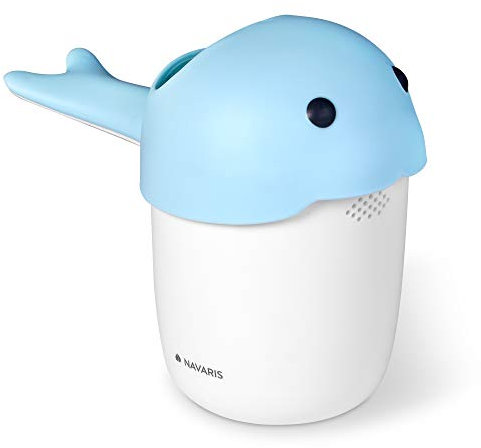 Navaris Baby Hair Rinser - Cute Animal Jug for Bath with 3 Different Pour Spouts - Helps Keep Water and Shampoo Out of Baby's Face and Eyes - Blue