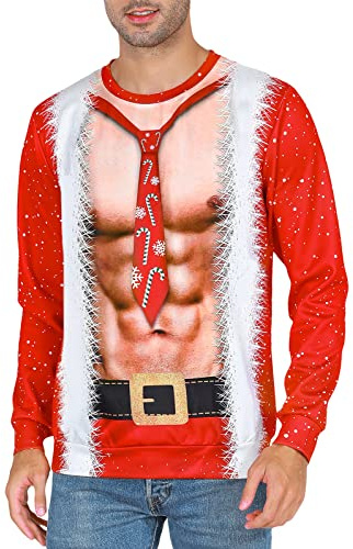 COSAVOROCK Pull Moche Noël Homme Femme Sweat Noel Ugly Christmas Sweater Xmas Jumper Sweatshirt M