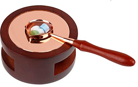 Calentador de Sello de Cera con Cuchara de Derretir, Sello de Cera para Boda
