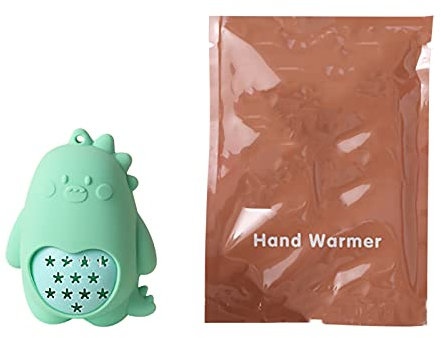 Karikatur-Wärmer-Handselbstheizung für Kinder Netter Mini-Silikon-Handwärmer Winter Gadget (Green, One Size)