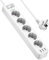 JSVER Multiprise Parasurtenseurs USB 5 Prises avec 3 Ports USB Chargeur de Voyage Multiprises Electrique(4000W 16A) parafoudre et surtension avec Cable 1,8m pour Smartphone, Maison, Bureau-Blanc