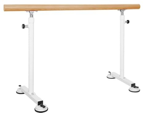 Barre de Danse Barre de Ballet Mobile Domestique, Manche en Bois Massif en Acier avec Quatre ventouses, capacité de Charge de 500 kg (Color : White, Size : 1M/3.3FT)