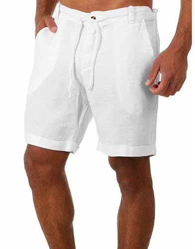 YAOBAOLE Short Lin Homme Bermudas Homme Grande Taille Shorts Eté Bermuda la Plage