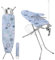 KADAX Tabla de Planchar de Acero con Funda de Algodón, Enchufe, Altura Regulable, Estante para Ropa y Soporte para Plancha, Mesa Plegable (Azul)