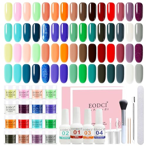 41Pcs Dipping Powder Kit, 30 Couleur Dip Poudre printemps et été Série complète Kit, Acrylique Durable Pour Porcelaine Ongle avec Base & Top Coat pour la maison Salon Brillant Mat Nail Art Design