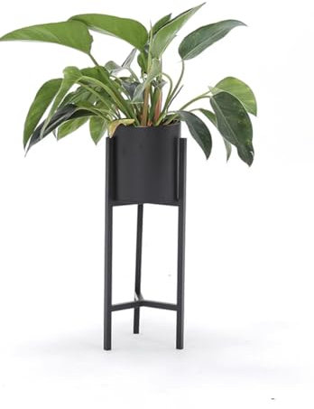 Dipamkar H36.5 CM Foldable Black Plant Stand 2-Tiered Tall Plant Stand for Indoor and Outdoor use (Medium)