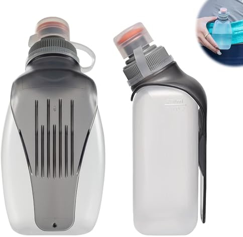 HIULLEN Pack of 2 Small Sports Water Bottles, Sports Bottle for Jogging, Running, Leak-Proof Water Bottles with Back Clip, Portable Running Bottle for Hiking, Jogging, BPA-Free, 500 ml