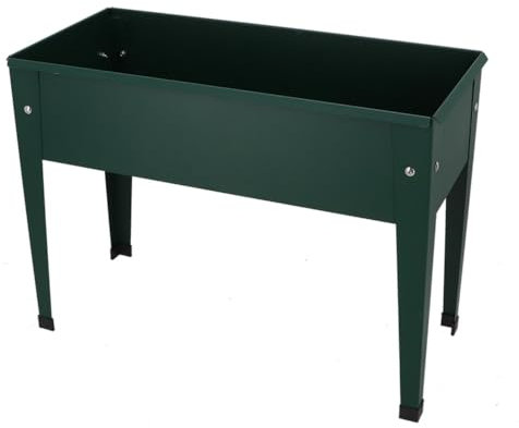 Esschert Design Jardinera para niños de metal, jardinera en verde, para balcón y terraza