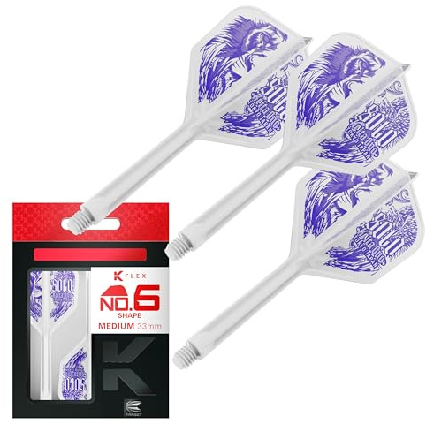 Target Japan K-Flex Solo Keita ONO No.6 KFlex Fléchettes Vols et Tiges | Pack de 3 Accessoires K Flex Player Edition | Flèches de fléchettes K Flex, Moyennes (33 mm)
