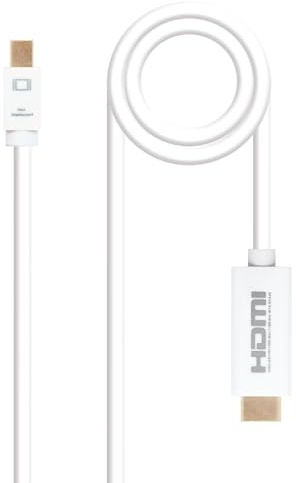 Blendend Cable adaptador Mini DisplayPort a HDMI, 5.0 m, color blanco, ideal para conectar dispositivos a pantallas externas.