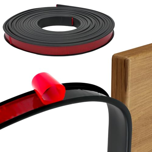 Yopih Paraspigoli a U 15mm x 6.1m - Protezione Autoadesiva per Angoli di Mobili e Tavoli - Profilo in TPE Nero per Sicurezza Bambini e Bordi Cucina
