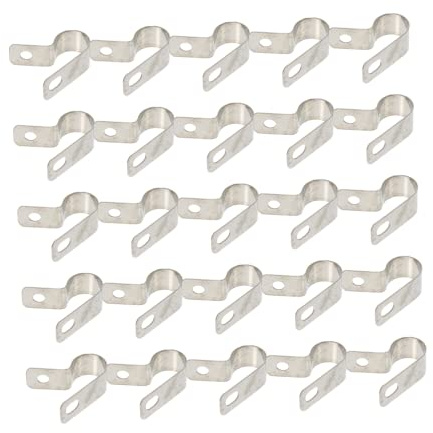 DOITOOL 20 pezzi Fermacavi Inossidabile Clip R per Fissaggio Organizzatore con Viti per Protezione e Fissaggio