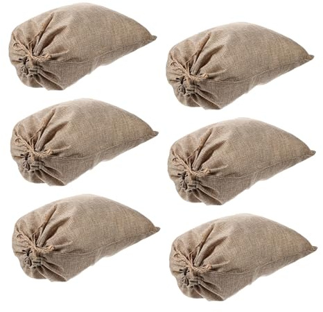LIGIGWASH 6 Sacchetti di Juta Coulisse 20X30 CM Riutilizzabili per la Conservazione di Verdure Fresche e Frutta Borsa Multifunzione Traspirante per Uso Quotidiano in Cucina e Ortaggi da