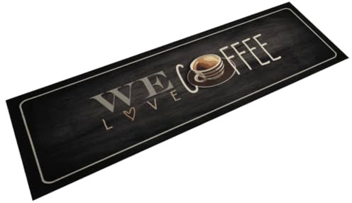 Ziaphsol Tvättbar köksmatta kaffe 45 x 150 cm sammet halkfri för inomhus- och utomhusbruk med smutsfångande yta och flexibel design, perfekt för hall, ytterdörr, balkong