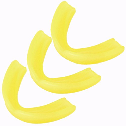 3er SPARSET - GELB - BAY® CE GEPRÜFT für Kinder Zahnschutz single Mundschutz Gebißschutz Sport Kids Junior Jugend Yellow 3 Stück