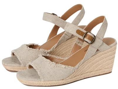 Lucky Brand Womens Mindra Espadrille Wedge Sandal, Natural/Plat, 6.5 M US