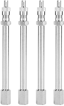 Aramox Krom däck ventilförlängning, bildäck ventil förlängning, 4 delar ventil förlängning adapter däck ventil förlängning 100 mm krom bil lastbil uppblåsbar enhet tillbehör