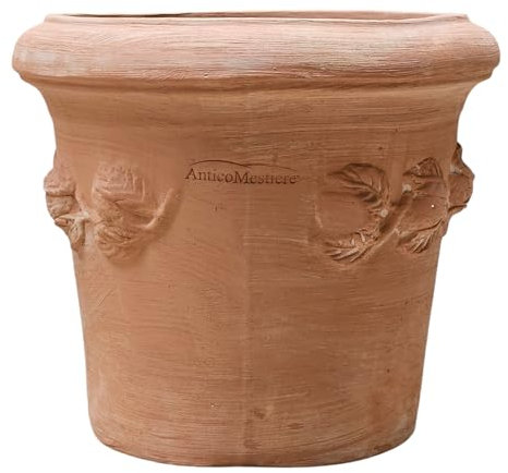 Cilindro Liscio Pot de Fleurs en Terre Cuite - Artisanat Italien - 25 cm - 40 cm (30 cm, Limoni Toscana)