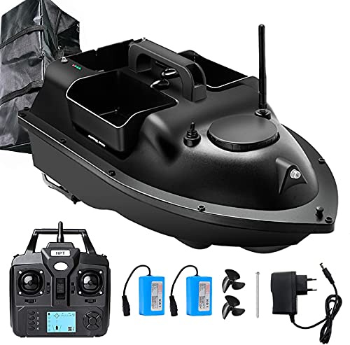 YXRJJT Barchino Carpfishing GPS Barca da Pesca Telecomandata 500 M, Barca Esca da Pesca con Doppi Motori e 3 Contenitori per Esche Indipendenti, RC Barca per Lago e Mare, 12000mAh