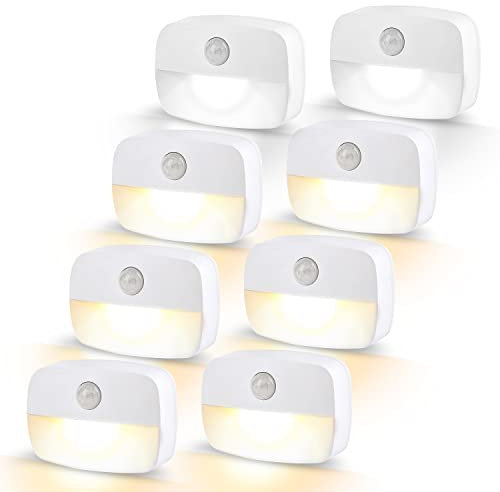 Night Light, Motion Sensor Lights Indoor, [8 Pack] Stick On Night Light by Battery Powered, night lights for adults, Automatic ON/Off Light for Stair, Hallway, Closet, Kitchen,Cupboard,Children's Room