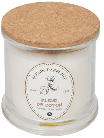 Atmosphera - Bougie parfumée hapo 500g pot en verre avec couvercle coton