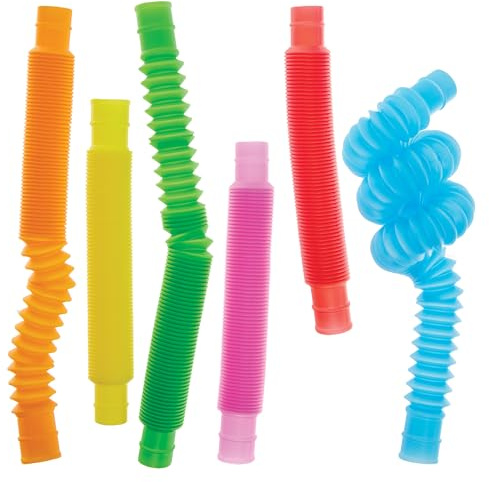 Baker Ross FN225 Juguetes Pop Tube Fidget - Paquete de 12, Juguetes Fidget entretenidos para bolsas de fiesta infantiles