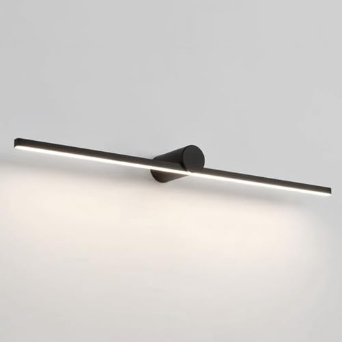 Jadssox Luci per quadri a LED Barra luminosa nera per vanità Lampada da bagno lineare su specchio, applique da parete minimaliste per vanità per bagno Camera da letto Comò Display con opere d'arte Lam