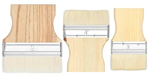 3 PCS Large Paint Brush, Stain Brushes Wide Flat 3/4/5 Inch Paintbrushes Soft Art Brushes Paint Brush Comb for Acrylic Painting Artist Canvas Painting Walls Deck