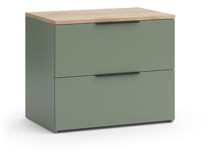 Vicco Commode avec tiroirs Wido, Vert, 60x50cm avec 2 tiroirs, pour Le Rangement de vêtements et d’Objets du Quotidien