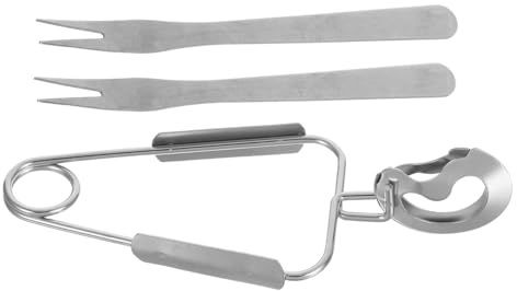 TOYANDONA Pinze per lumache in acciaio inox con forchette set robusto ed ergonomico per frutti di mare utensili da cucina leggeri e portatili per barbecue e ristorante