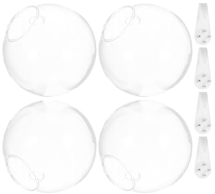 DECOMELODY 4 Stück Wandglasvase Hydroponik Rund Transparent Wandpflanzgefäß für Hydrokultur Kompakt Leichter Glas pflanzentopf Vielseitig für Blumen Zimmerpflanzen Moderne Wanddeko
