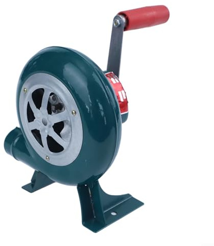 Soffietto manuale a manovella, in ghisa, per stufa da campeggio, barbecue a carbone, ventilatore portatile per camino, pompa a mano vintage, strumento di cottura all'aperto (80 W)
