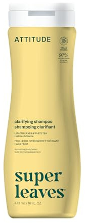 ATTITUDE Shampooing Clarifiant, Certifié EWG Verified, Cheveux Gras, Ingrédients d’Origine Naturelle, Végane, Extrait de Feuille de Citronnier & Thé Blanc, Parfum Earl Grey & Concombre Frais, 473 mL