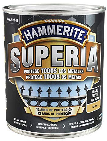 Hammerite Superia Mate, Negro, 750 ml