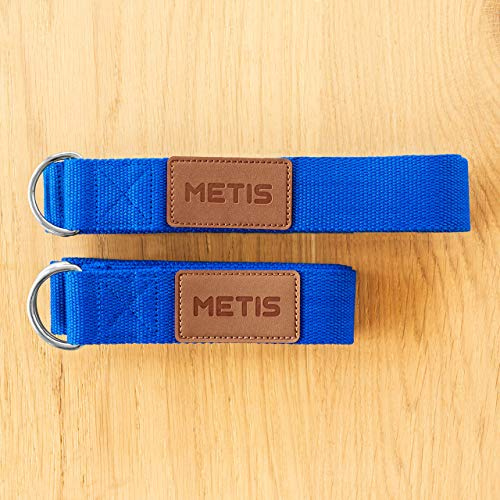 METIS Bandas de correa de yoga | Correa elástica y cinturón | estiramiento, flexibilidad y terapia física | Yoga/Pilates | Algodón duradero y hebilla de metal ajustable en D [2 tamaños] (73)