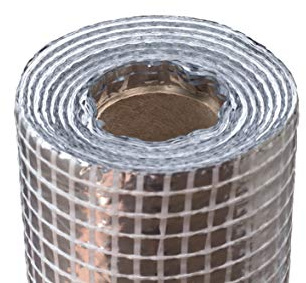 Barriera in alluminio per vapore, larghezza 1,5 m, membrana isolante rinforzata in fibra di vetro, tetto e camere attico isolamento termico (1.5m x 50m)