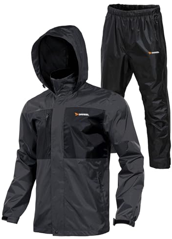 Rodeel Traje de Lluvia Impermeable para Pesca para Hombres (Chaqueta y Pantalón de Equipo de Lluvia)