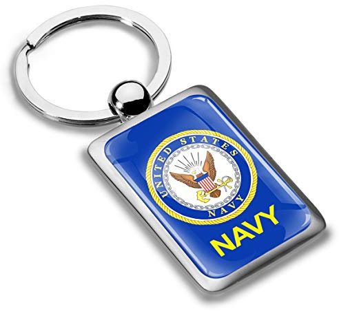 Biomar Labs® Schlüsselanhänger Metall Keyring Autoschlüssel mit Geschenkbox Geschenk Metall-Schlüsselanhänger Schlüsselbund Edelstahl US Navy Flagge Vereinigten Staaten Fahne USA Flag KK 256 Z*