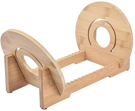 GIMOCOOL Schallplatten Organizer, Plattenständer, Schallplattenhalter aus Bambus Schallplattenständer mit geschlitztem Design Ausstellungsstand für Musikalben