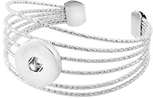 ANDANTE Metall Armband für Chunks Click-Buttons (18-22 cm) - Kompatibel mit allen Chunk-Herstellern