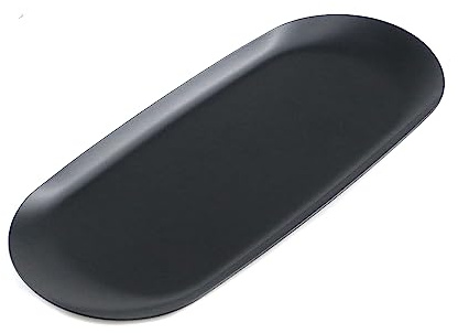 KUMGROT Candle Plate Stainless Steel Candle Tray Candle Holder Plate Decorative Small Bathroom Sink Vanity Trays Candle Dish for Jewelry Candle Trimmer (9 Inch Black)