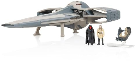 Star Wars Micro Galaxy Squadron Sith Infiltrator – Véhicule de 25,4 cm avec Speeder de 6,3 cm avec Support et 2 Accessoires pour Micro Figurines de 2,5 cm